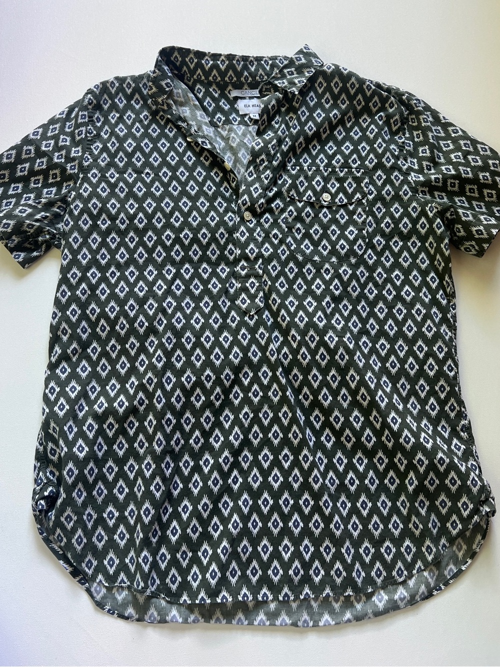 Men's Elk Head Printed top with Canclini fabric size M